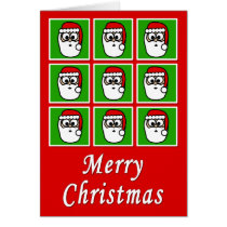 Merry Christmas Tiled Santas cards