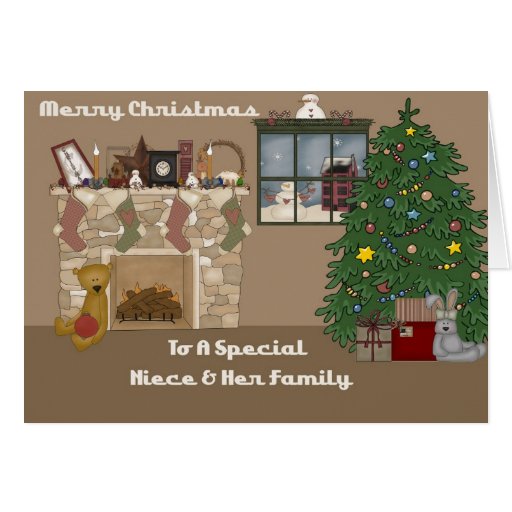 Merry Christmas To A Special Niece &amp; Family Card | Zazzle