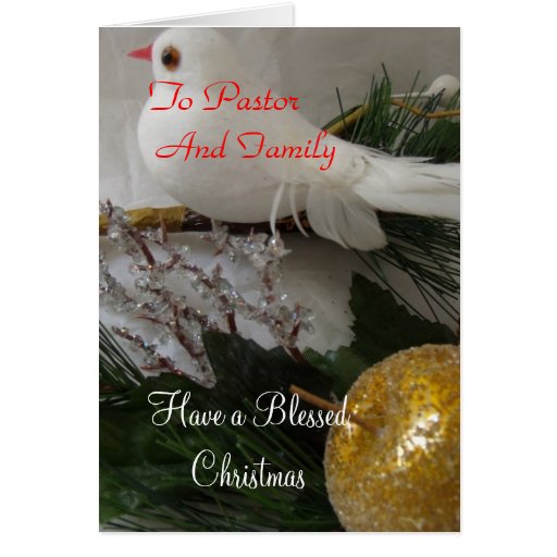 Merry Christmas to Pastor and Family Card | Zazzle