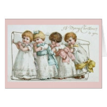 Merry Christmas Toddlers Vintage Card