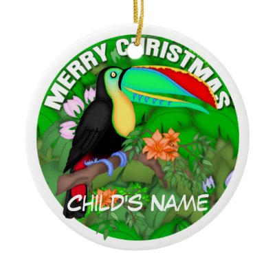 Merry Christmas Toucan Christmas Ornaments