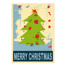 Merry Christmas Tree 2 Invitations