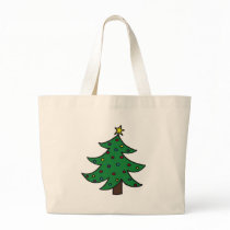 Merry Christmas Tree Canvas Bag