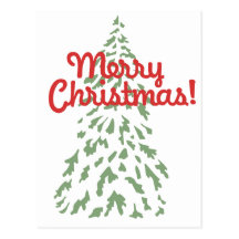Merry Christmas Tree Design Post Card
