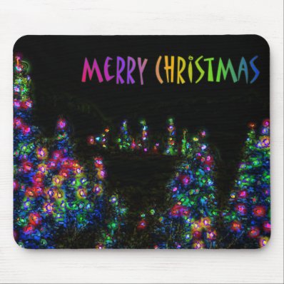 Merry Christmas Tree Lights Mousepad