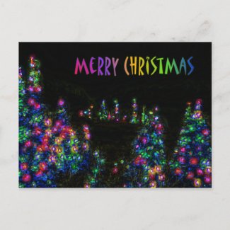 Merry Christmas Tree Lights Postcard postcard