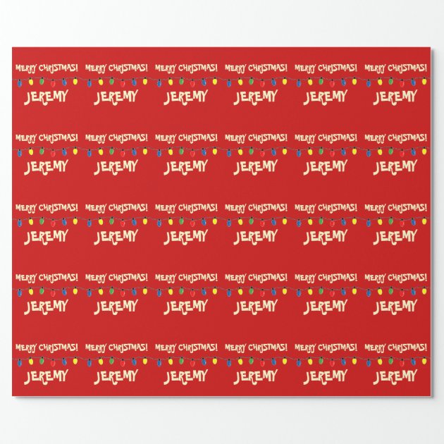 Merry Christmas tree lights wrapping paper 2/4