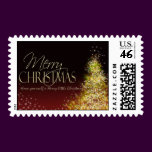 Merry Christmas Tree Postage Stamp