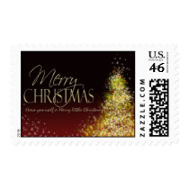 Merry Christmas Tree Postage Stamp