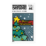 Merry Christmas Tree Postage Stamp