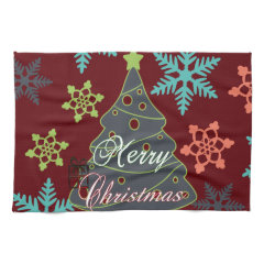 Merry Christmas Tree Snowflakes Holiday Gifts Towels