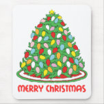 Merry Christmas Tree with Multicolor Bubble Lights Mousepads