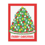 Merry Christmas Tree with Multicolor Bubble Lights Postcards