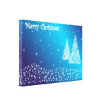 Merry Christmas Trees and Stars Gallery Wrap Canvas