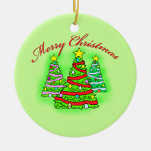 Merry Christmas Trees Ornaments