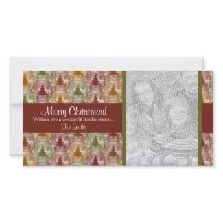 Merry Christmas Trees Photocard in Red and Green