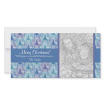 Merry Christmas Trees PhotoCard in Blue and Purple by PheteFirst Merry Christmas Trees PhotoCard in Blue and Purple