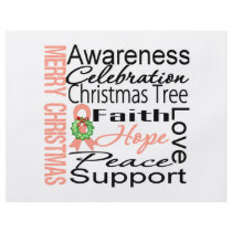 Merry Christmas Uterine Cancer Ribbon Collage flyers by cancerapparel Merry Christmas Uterine Cancer Ribbon Collage flyers
