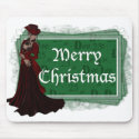 Merry Christmas Victorian Woman 2 Fantasy Mousepad by mrssocolov4 Merry Christmas Victorian Woman 2 Fantasy Mousepad