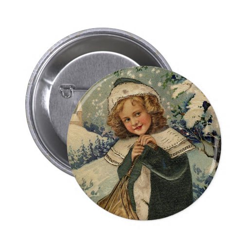 Merry Christmas - Vintage button