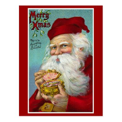 'Merry Christmas' Vintage Christmas Card Postcard
