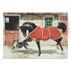 Merry Christmas Vintage Horse and Dog Cards