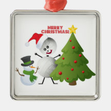 Merry Christmas Volleyball Christmas Tree Ornaments