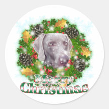 Merry Christmas Weimer Sticker