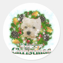 Merry Christmas Westie Stickers