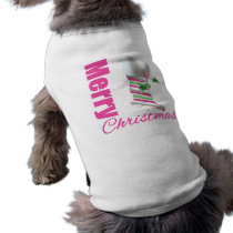 Merry Christmas Whimsical Pink Stocking pet clothing