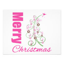 Merry Christmas Whimsical Tree Custom Invite