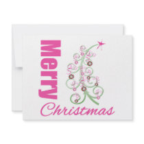 Merry Christmas Whimsical Tree invitations