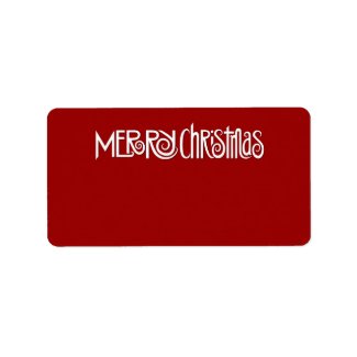 Merry Christmas white Address Label label