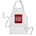 Merry Christmas White Apron by floatinglemons Merry Christmas White Apron