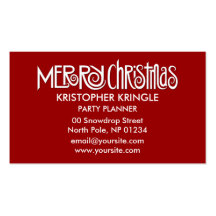 Merry Christmas white Business Card