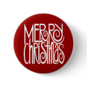 Merry Christmas White Button by floatinglemons Merry Christmas White Button