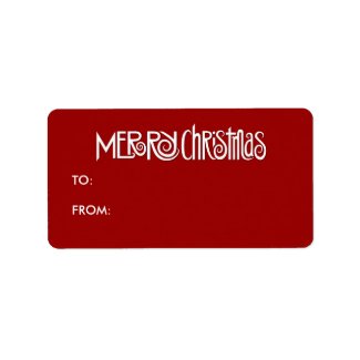Merry Christmas white Gift Sticker label