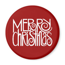 Merry Christmas White Magnet