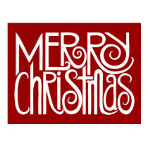 Merry Christmas White Postcard postcards