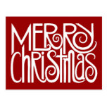 Merry Christmas White Postcard