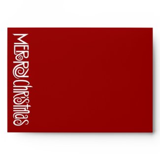 Merry Christmas white red A7 Envelope envelope