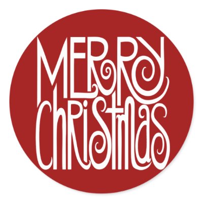 Merry Christmas White Sticker