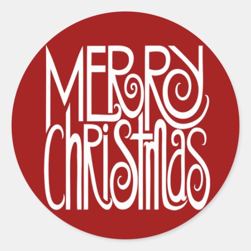 Merry Christmas White Sticker