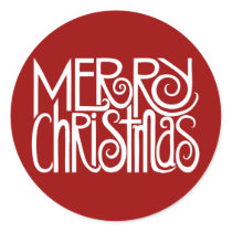 Merry Christmas White Sticker stickers