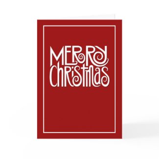 Merry Christmas white text Card card
