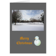 Merry Christmas,winter snow field Card