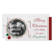 Merry Christmas with candycane photo cards