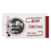 Merry Christmas with candycane photo cards