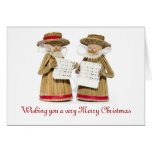 Merry Christmas with carolers Greeting Card