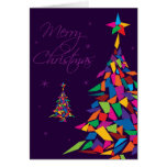 Merry Christmas with colorful abstract tree Greeting Cards